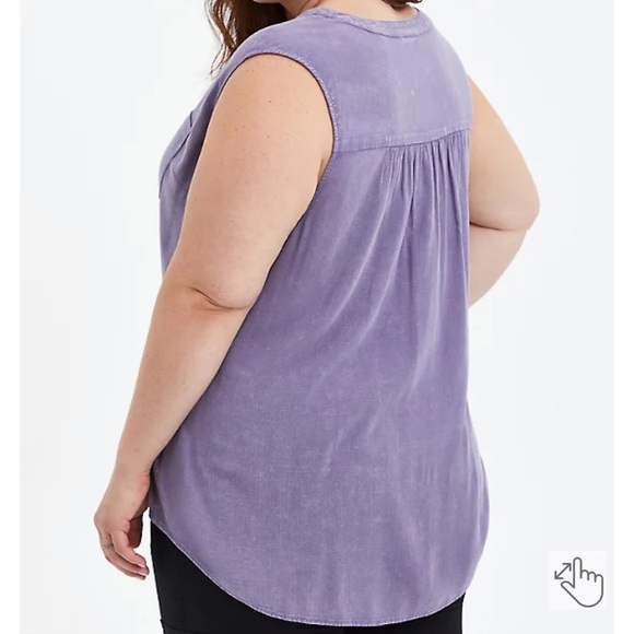 COPY - Torrid Harper Dusty Purple Mineral Wash Harper Sleeveless - Picture 2 of 6
